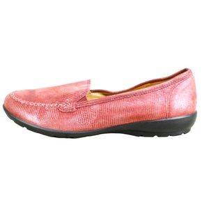 Hotter Women's Jazz Red Snakeskin Faux Leather Stitch Slip On